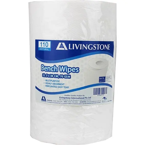 Livingstone Bench Wipe and Hand Towel HACCP Certified 23x38cm 42m 110 Roll - Commercial