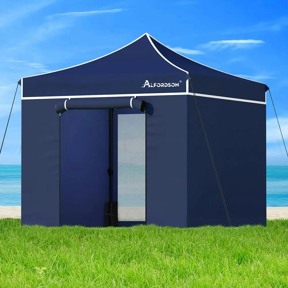 Alfordson Gazebo 3x3 Pop Up Marquee Navy - Home & Garden