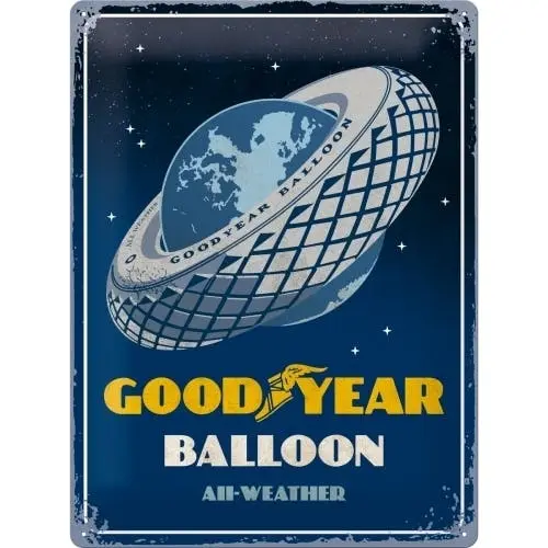 Nostalgic Art Goodyear Balloon Tire 30x40cm Large Metal Tin Sign Home Wall Decor - Home & Garden