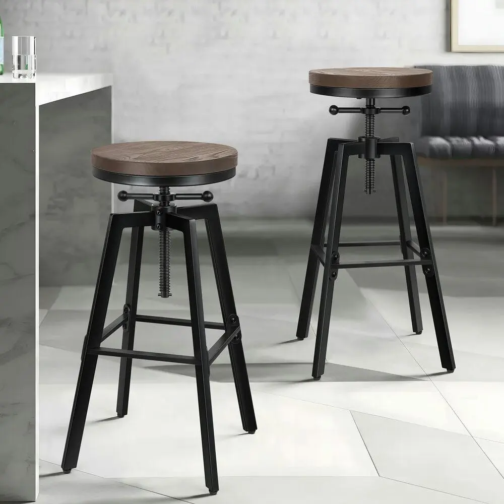 Alfordson 4x Bar Stool Retro Kitchen Vintage Chair Industrial Rustic Ezra - Shop Dining Chairs & Bar Stools