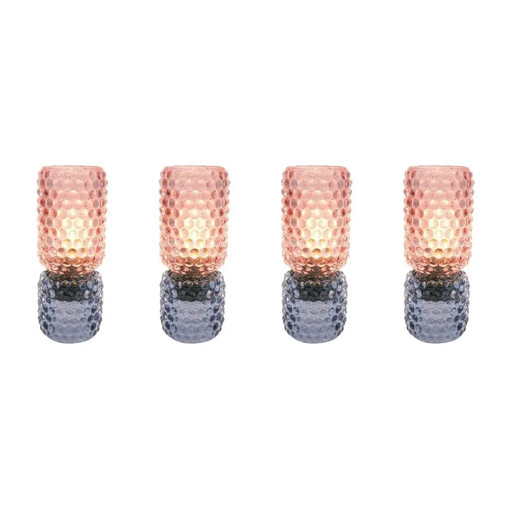 4x LVD Led Glass Home/Room Bedside Lamp Light Tabletop Decor 21cm Blue/Peach - Home & Garden