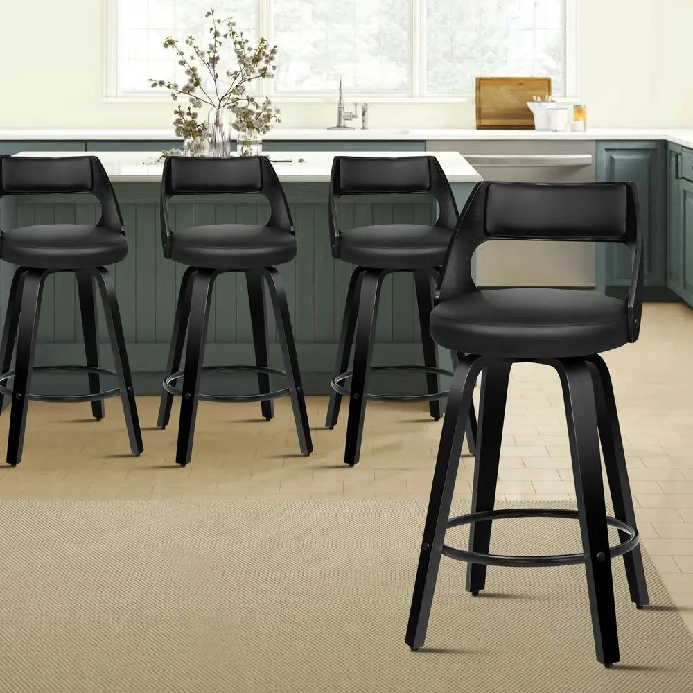 Alfordson Set of 4 Eden Elegant Modern Style Bar Stools (All Black) - Shop Dining Chairs & Bar Stools