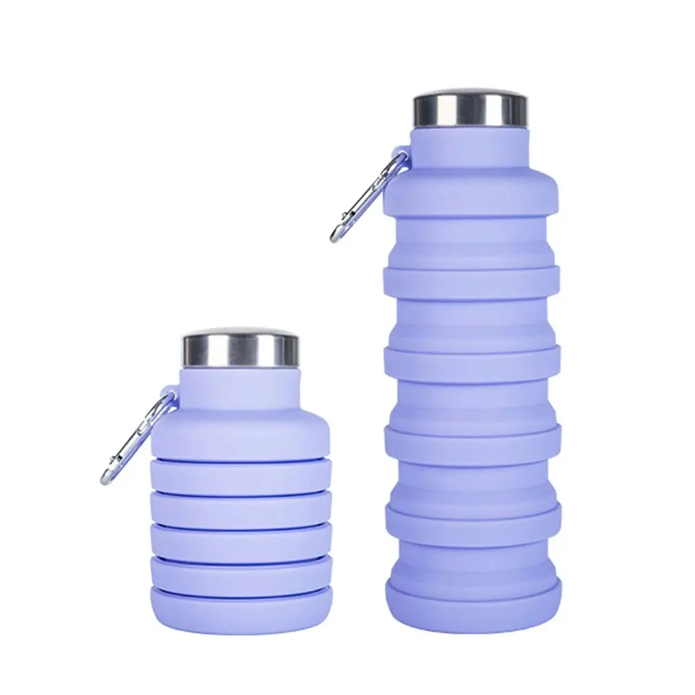 Leak Proof Collapsible Water Bottle with Carabiner Silicone Travel Water Bottle - Home & Garden