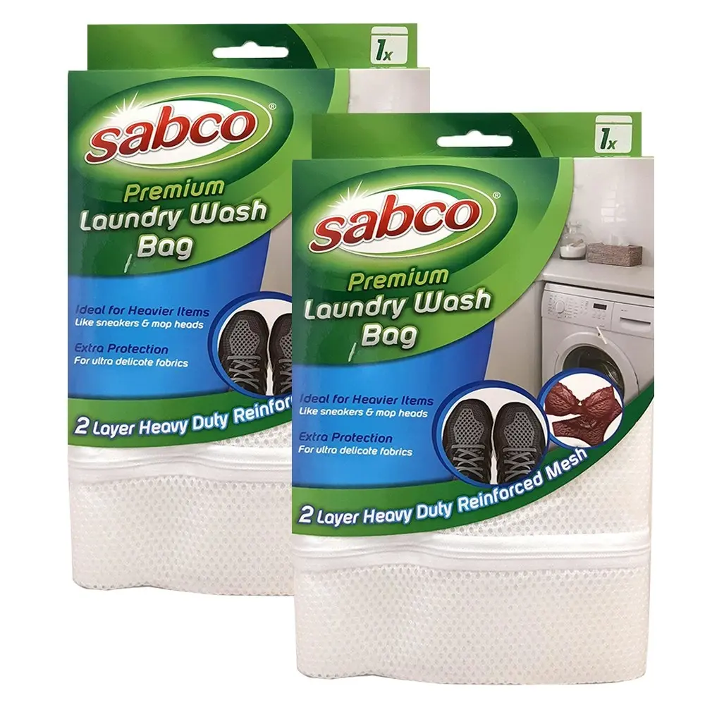 2x Sabco Premium 48.5x34.5cm Mesh Laundry Washing/Drying Bag Storage Protection - Home & Garden