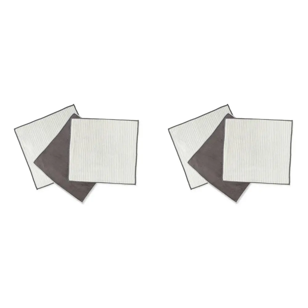 2x 3pc Full Circle Renew 30.5cm All-Purpose Microfiber Cleaning Cloth Set Grey