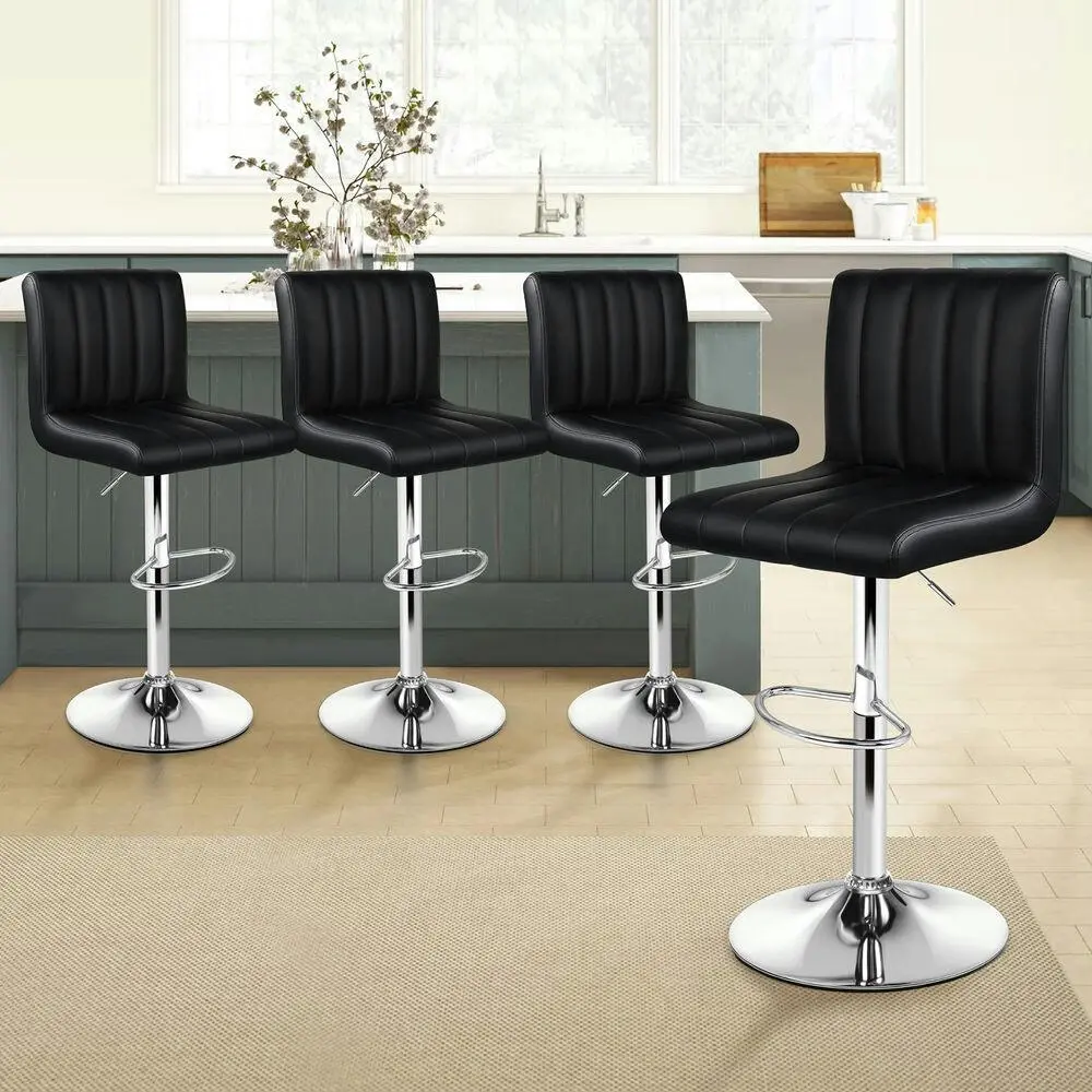 Alfordson Bar Stools Stripe Pattern Stools Black Macias x4 - Furniture