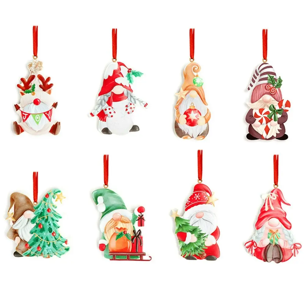 8 Pcs Christmas Pendant Christmas Tree Ornaments Elk Santa Christmas Ornaments - Home & Garden