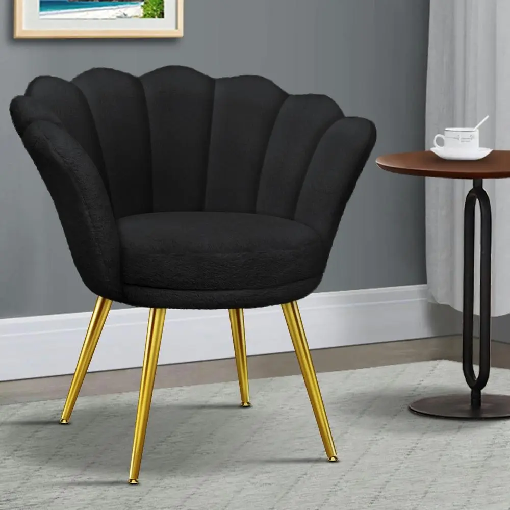 Alfordson Armchair Accent Chair Faux Fur Seat Black - Over 40% off Living Room Furniture