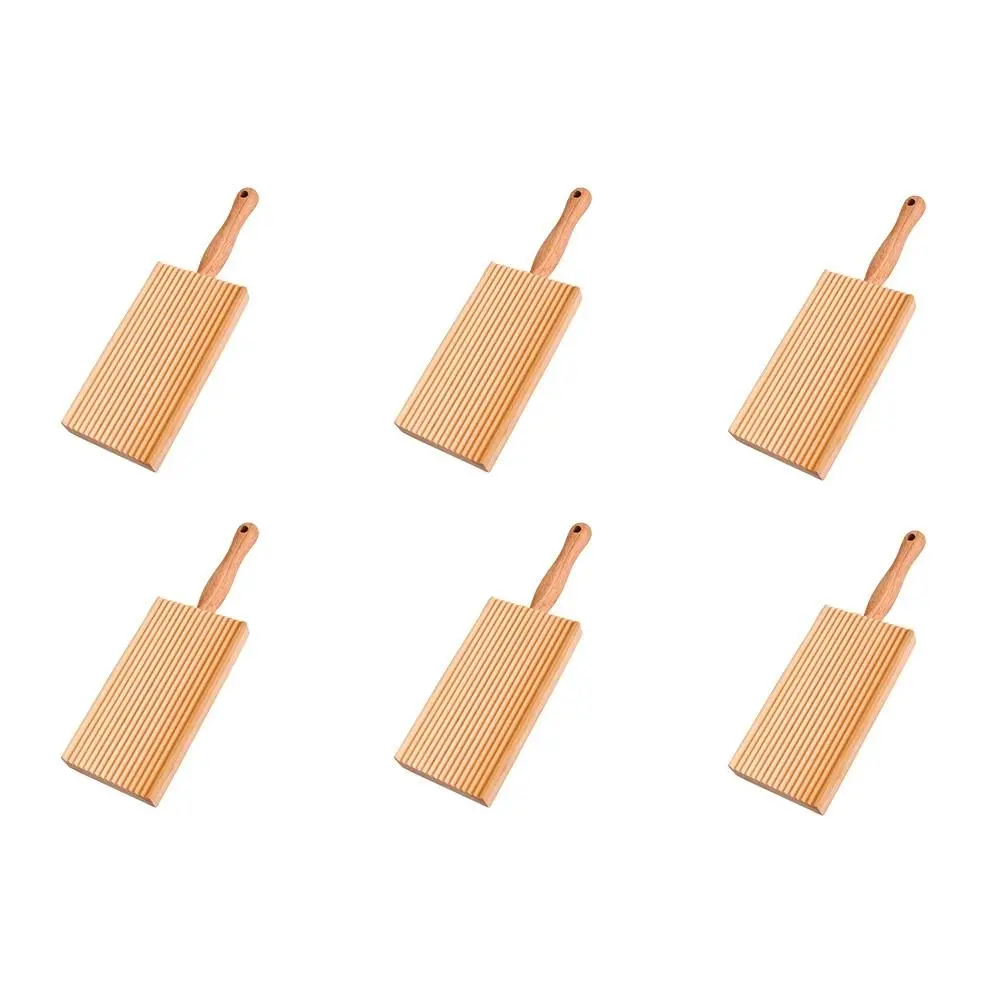 6x Al Dente Gnocchi Making Board Rubberwood Home Kitchen Cooking Utensil Brown - Home & Garden