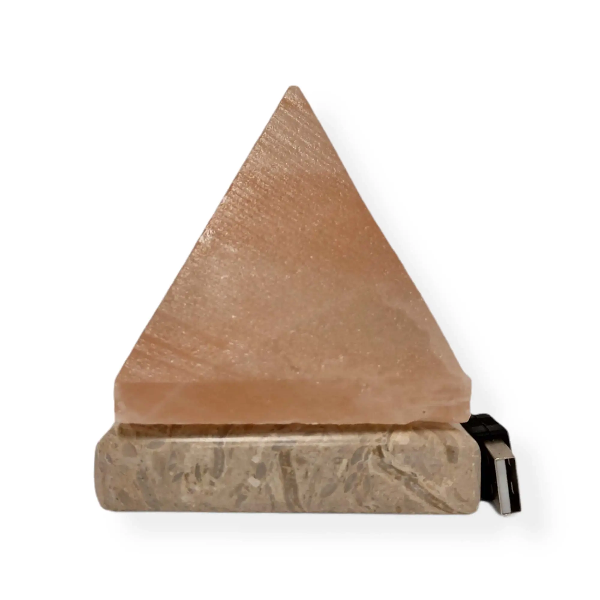 Orku USB Himalayan Pink Salt Lamp - Pyramid Crystal Rock Desk Night Light