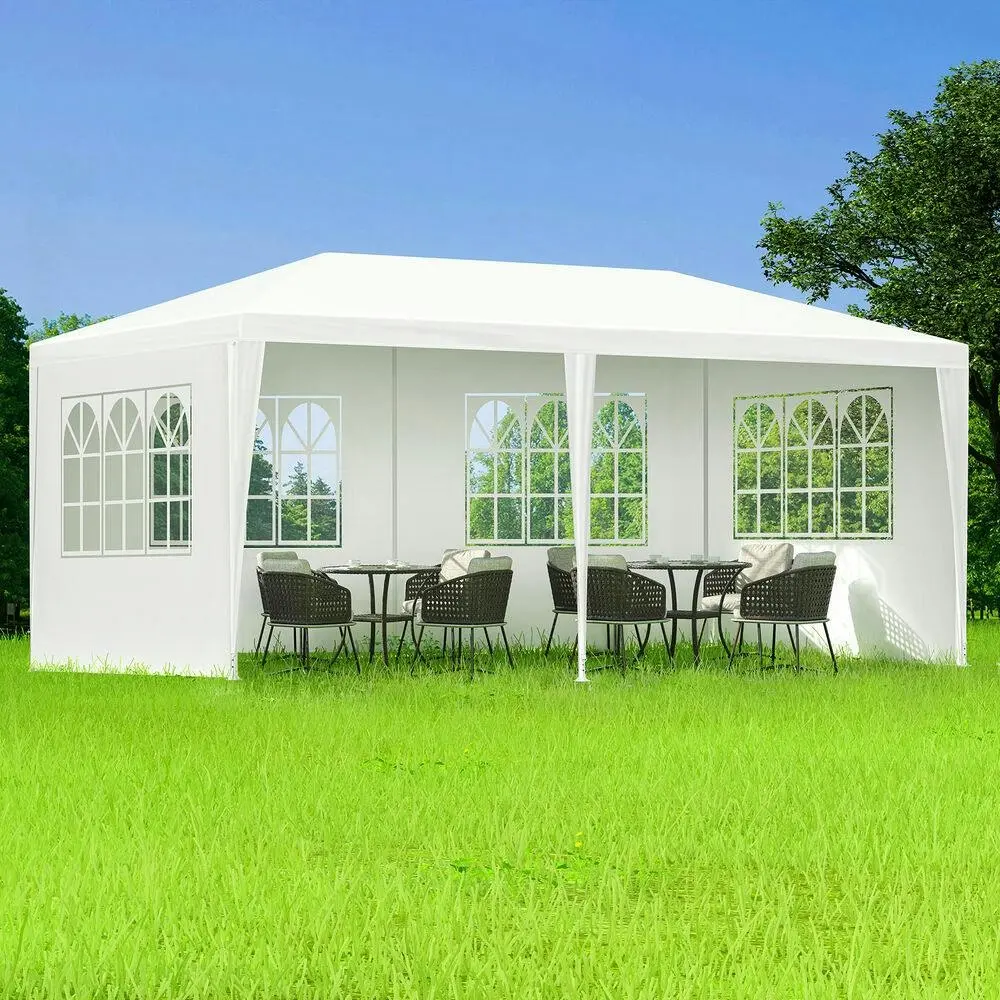 Alfordson Gazebo 3x6 Outdoor Marquee Party Tent Camping Portable Side Wall White - Home & Garden