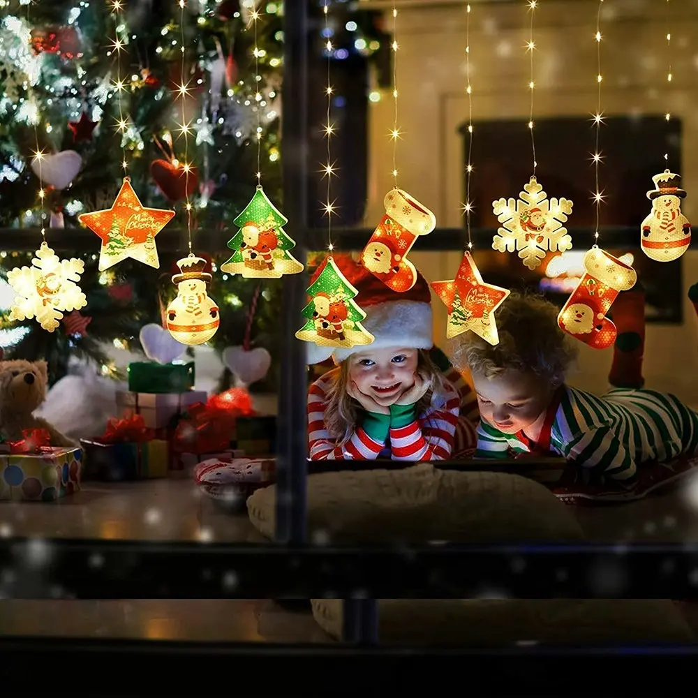 LED Christmas Lights Christmas Window String Lights USB Powered Xmas Lights - Home & Garden