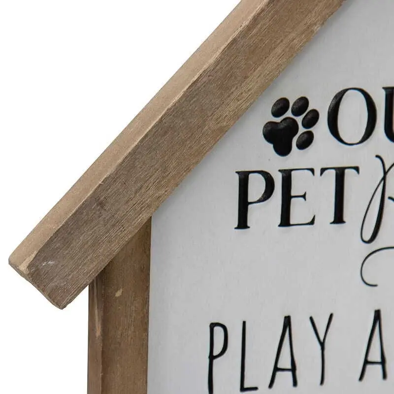 Willow & Silk Pet Room Plaque White Wooden 66cm 'Pet Rules' Sign Wall Art - Home & Garden