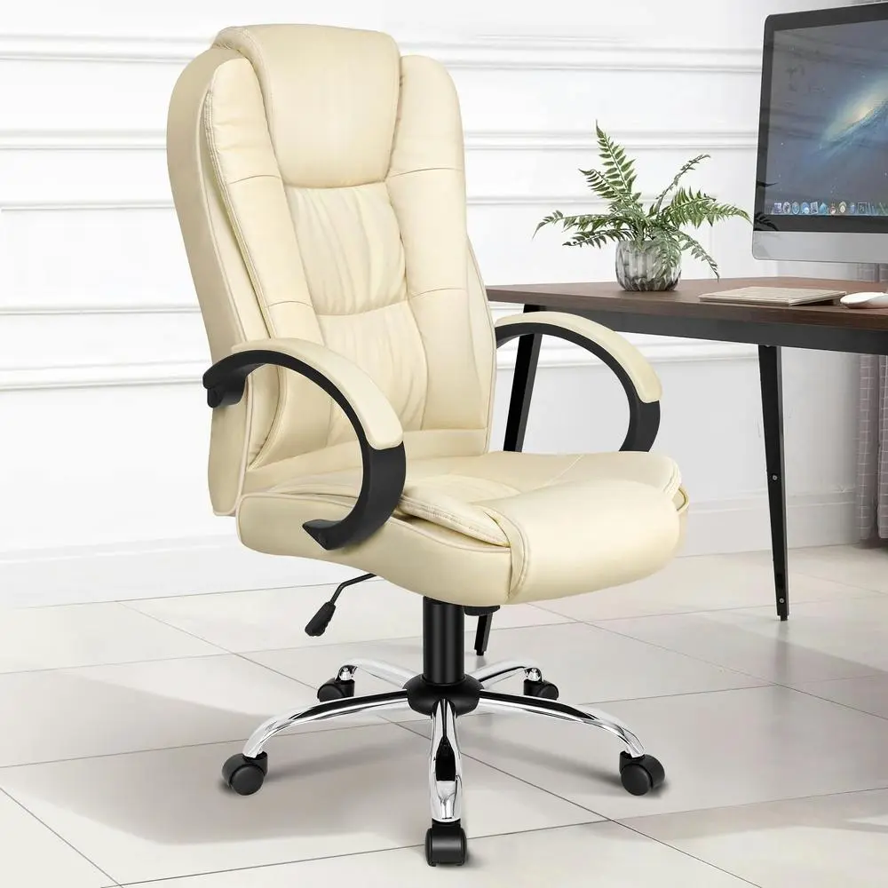 Alfordson Office Chair Tilt Adjustable Adam Beige - Furniture