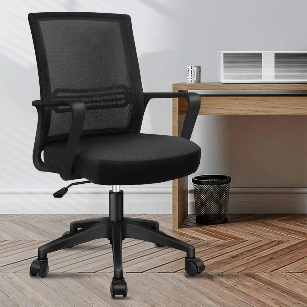 Alfordson Mesh Mid Back Office Chair All Black - Furniture