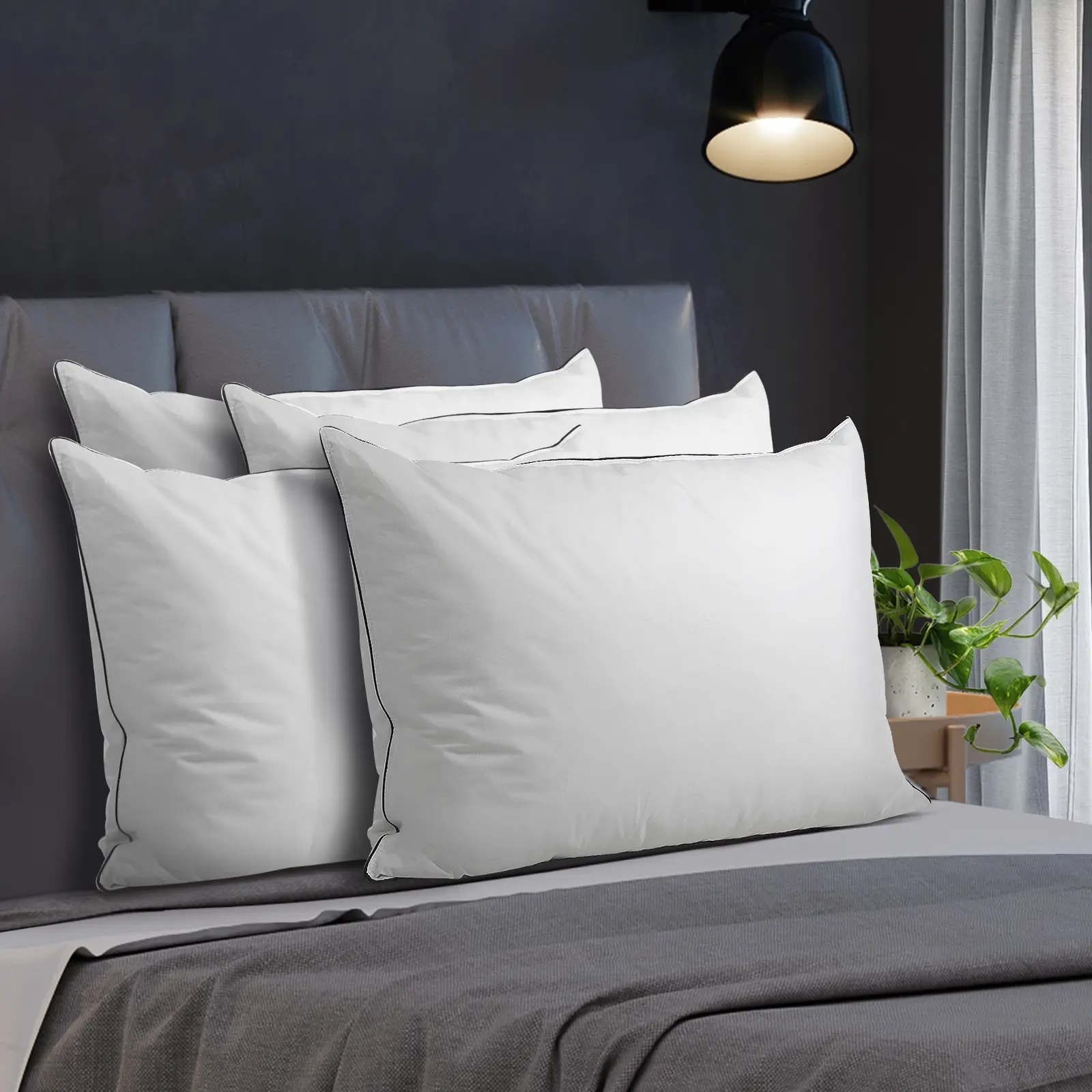 Bedra Microfibre Pillow Hotel Cotton Cover Home Soft Quality Luxury 4pcs 48*73cm - Home & Garden