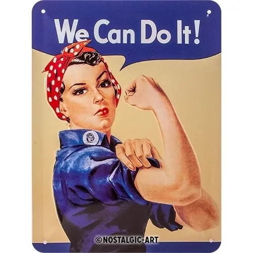 Nostalgic Art 15x20cm Small Wall Hanging Metal Sign We Can Do It Home/Cafe Decor - Home & Garden