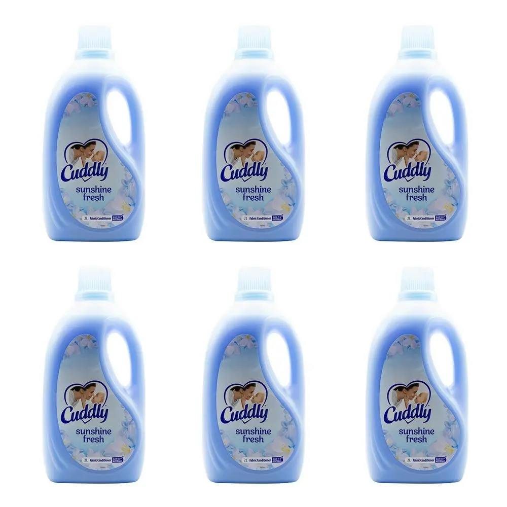 6x Cuddly Fabric Conditioner Sunshine Fresh Ready To Use Gentle Softness 2L - Home & Garden