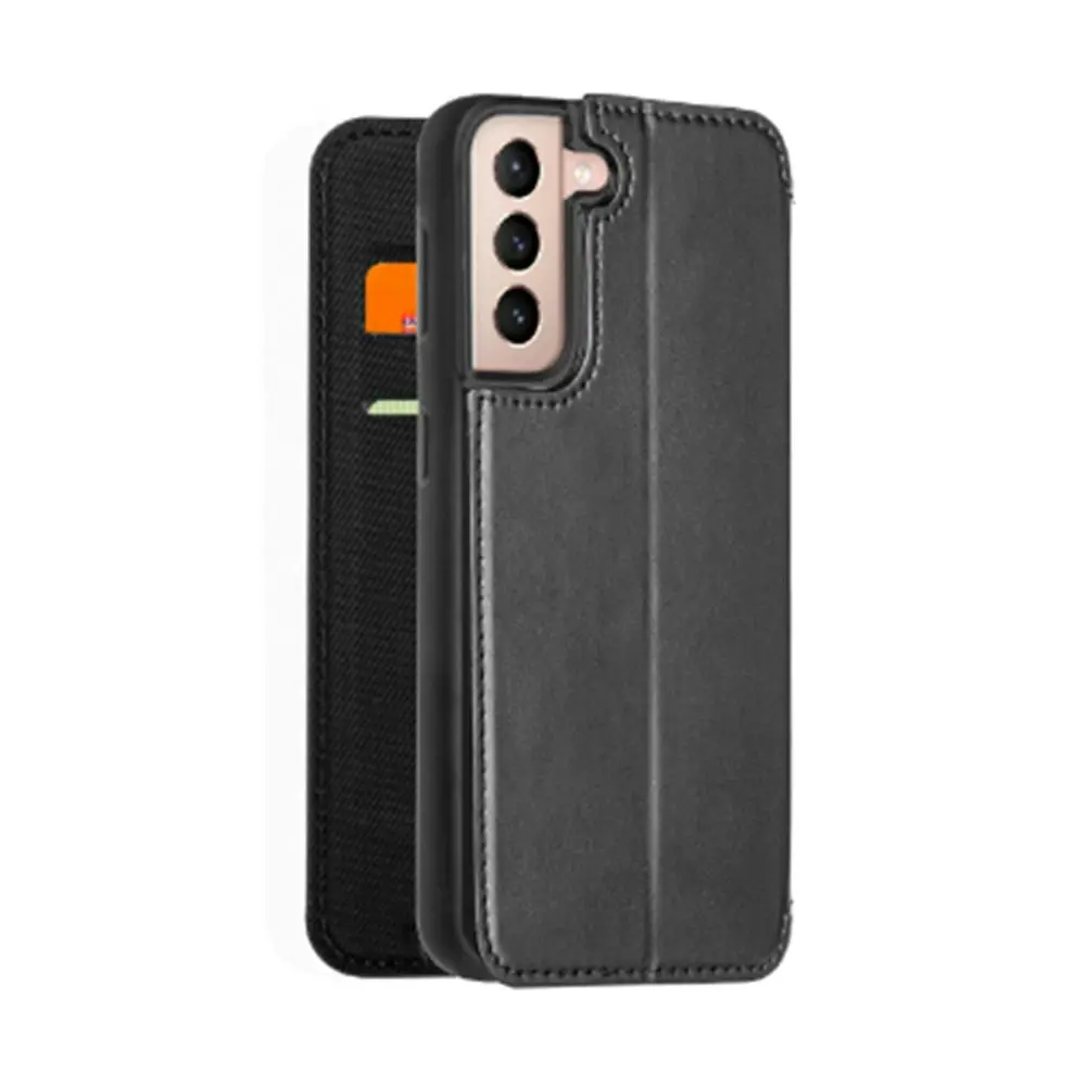 3sixT SlimFolio Qi Charging RFID Armour Cover Protection For Samsung GS22+ Black - Electronics