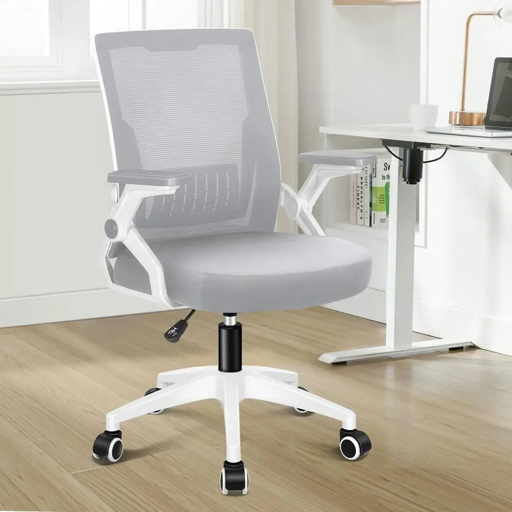 Alfordson Mesh Computer Work Office Chair Grey White - Save up to 70% Off Office Furniture Specials