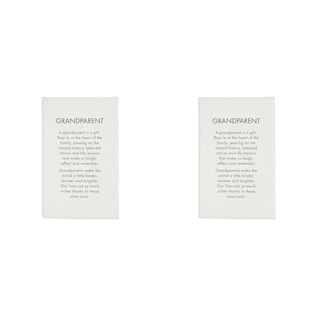 2x Splosh Precious Quote Grandparent Ceramic Standing/Hanging Decor White 16cm - Home & Garden