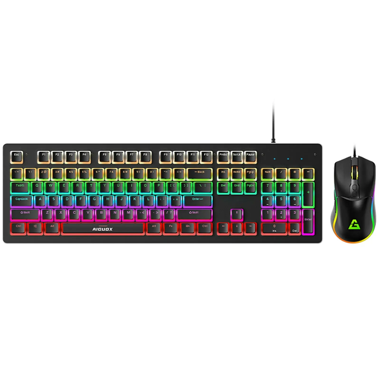 TODO Mechanical Gaming Keyboard Mouse Combo RGB LED Linear Blue Switch 104 Key USB - Electronics