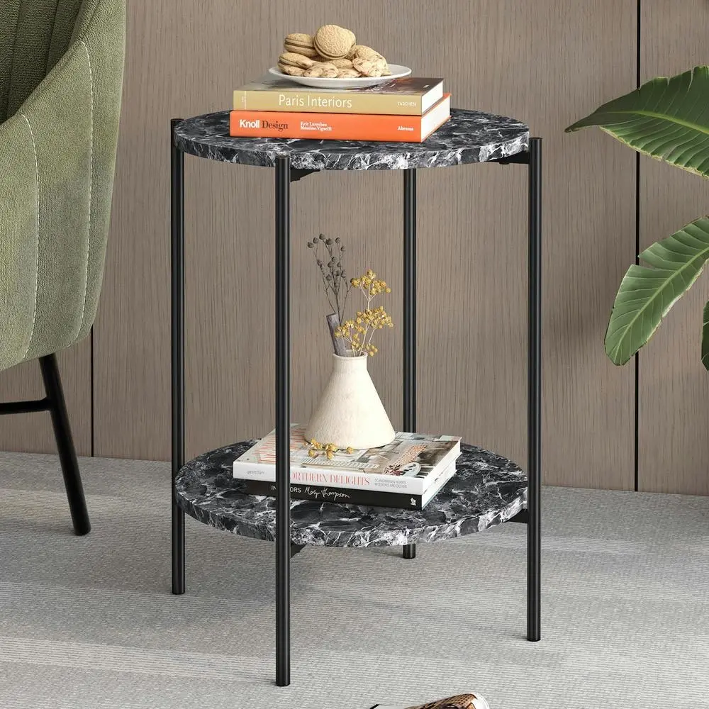 Alfordson Side Table Sofa End Bedside Nightstand Grey - Furniture