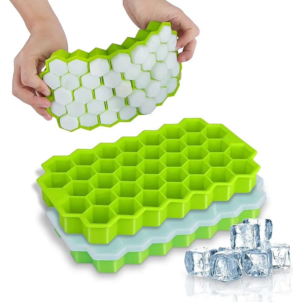 3pcs Honeycomb Ice Cube Trays Silicone Ice cube Mold - Home & Garden