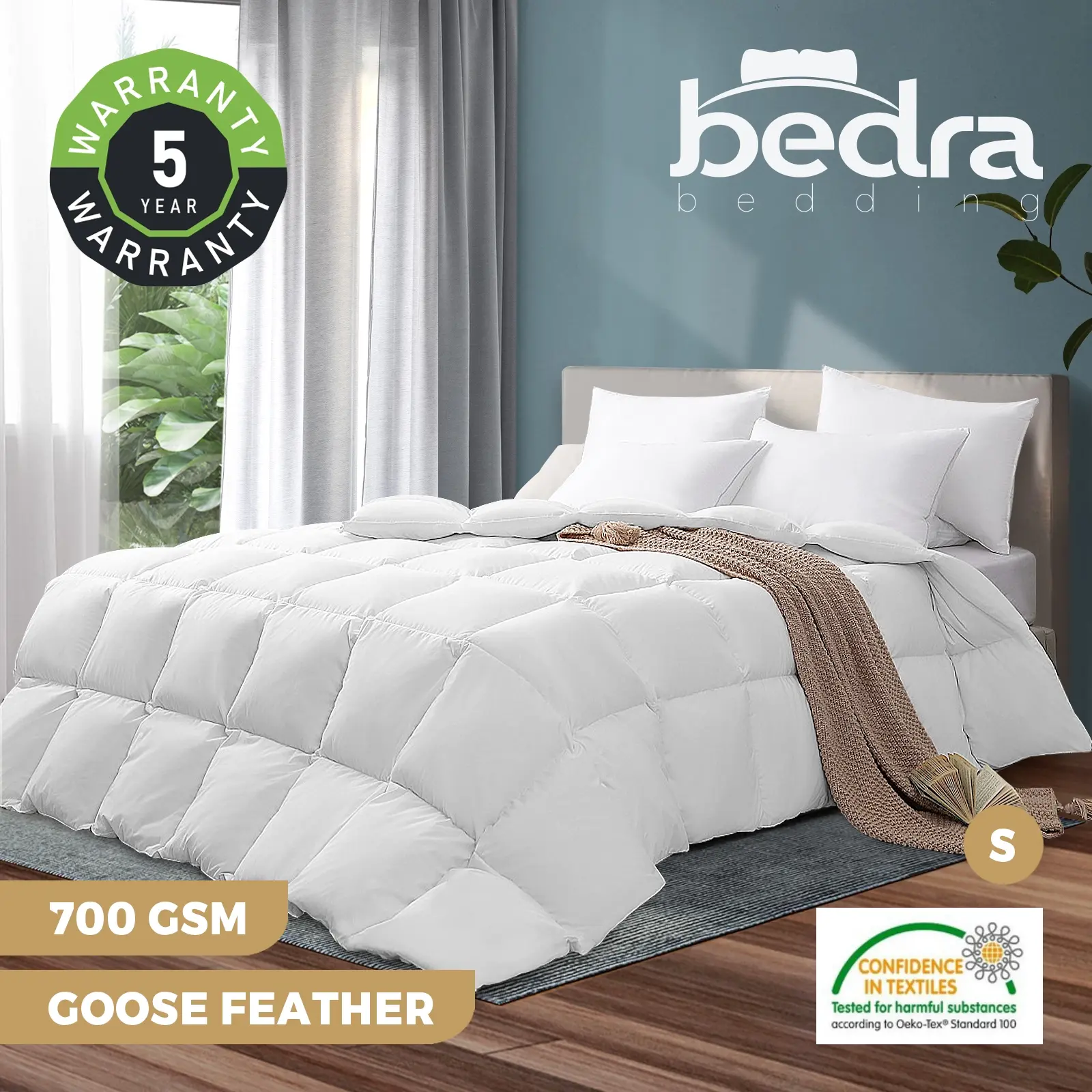 Bedra Goose Down Quilt 700GSM All Season Duvet Doona Blanket Single - Home & Garden