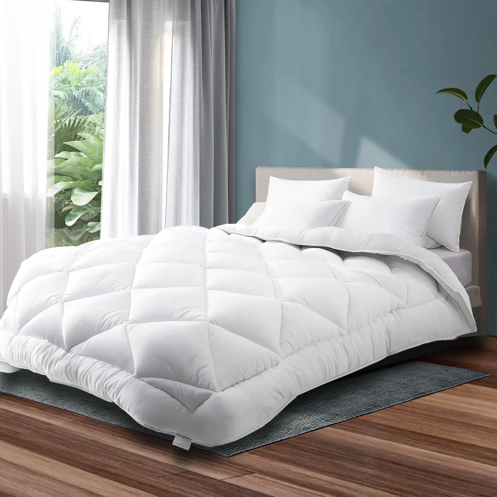 Bedra Microfibre Bamboo Quilt 750GSM Microfiber Duvet Doona Blanket Super King - Home & Garden