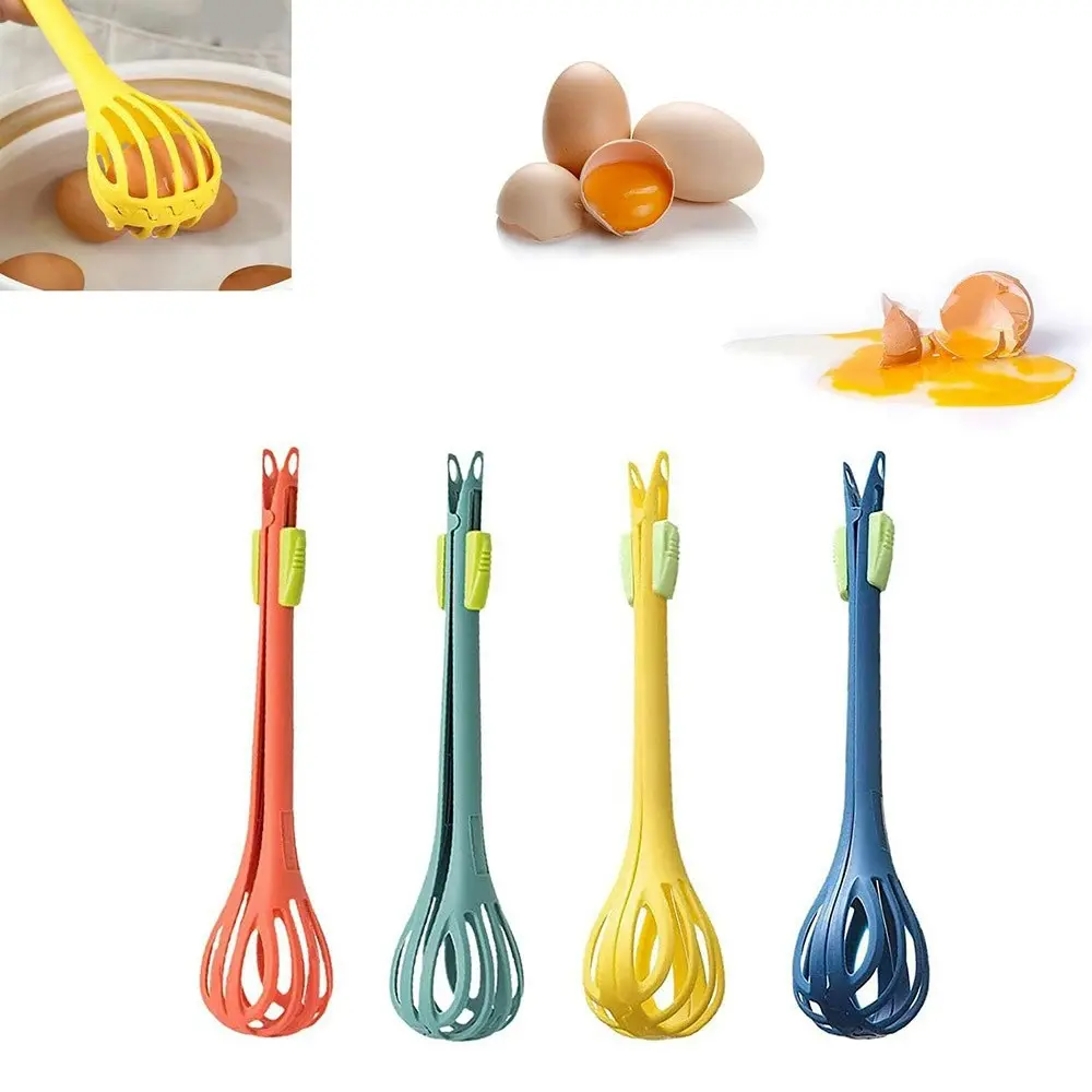 4Pcs Food Clip Multifunctional Egg Beater Bread Clip Handheld Plastic Eggbeater - Home & Garden