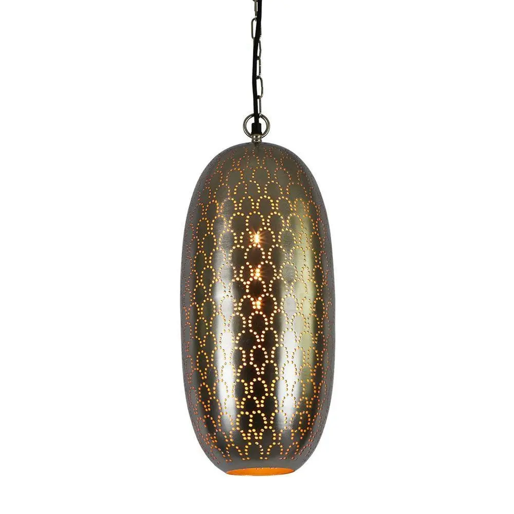 Belle Anaconda Metal Ceiling Pendant Light 52cm Hanging Lamp Home Decor Nickel - Home & Garden