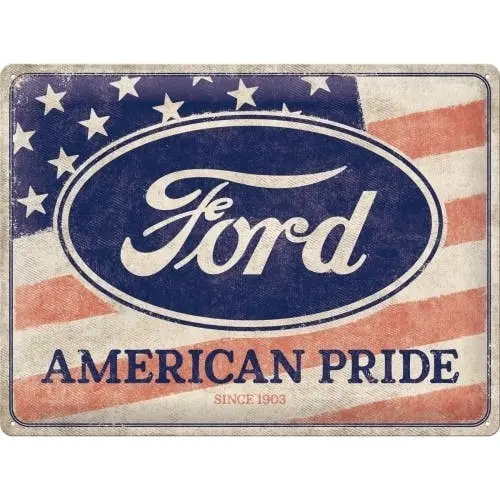 Nostalgic Art Ford American Pride US Flag Special Edition 30x40cm Large Tin Sign - Home & Garden