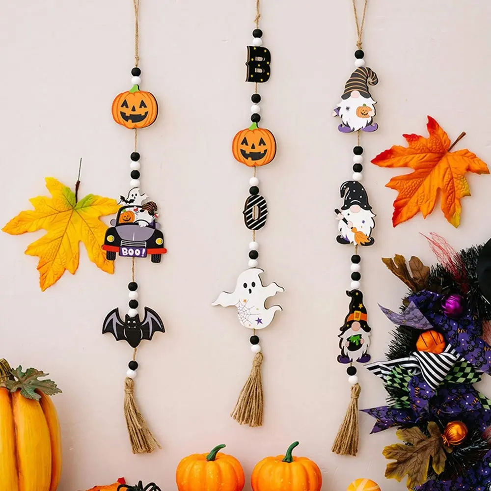 3Pcs Delicate Halloween Hanging Decor Halloween Themed Wood Sign Wooden Decor - Home & Garden