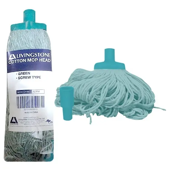 Livingstone Cotton Mop Head 350g 22mm Screw Type Green - Commercial