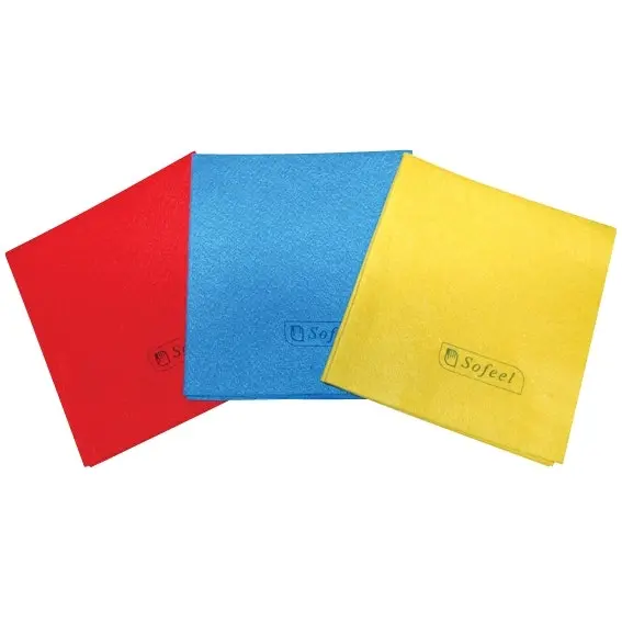 Sofeel Cleaning Cloths 40 x 38cm 70% Viscose Yellow 25 Pack x4 - Commercial