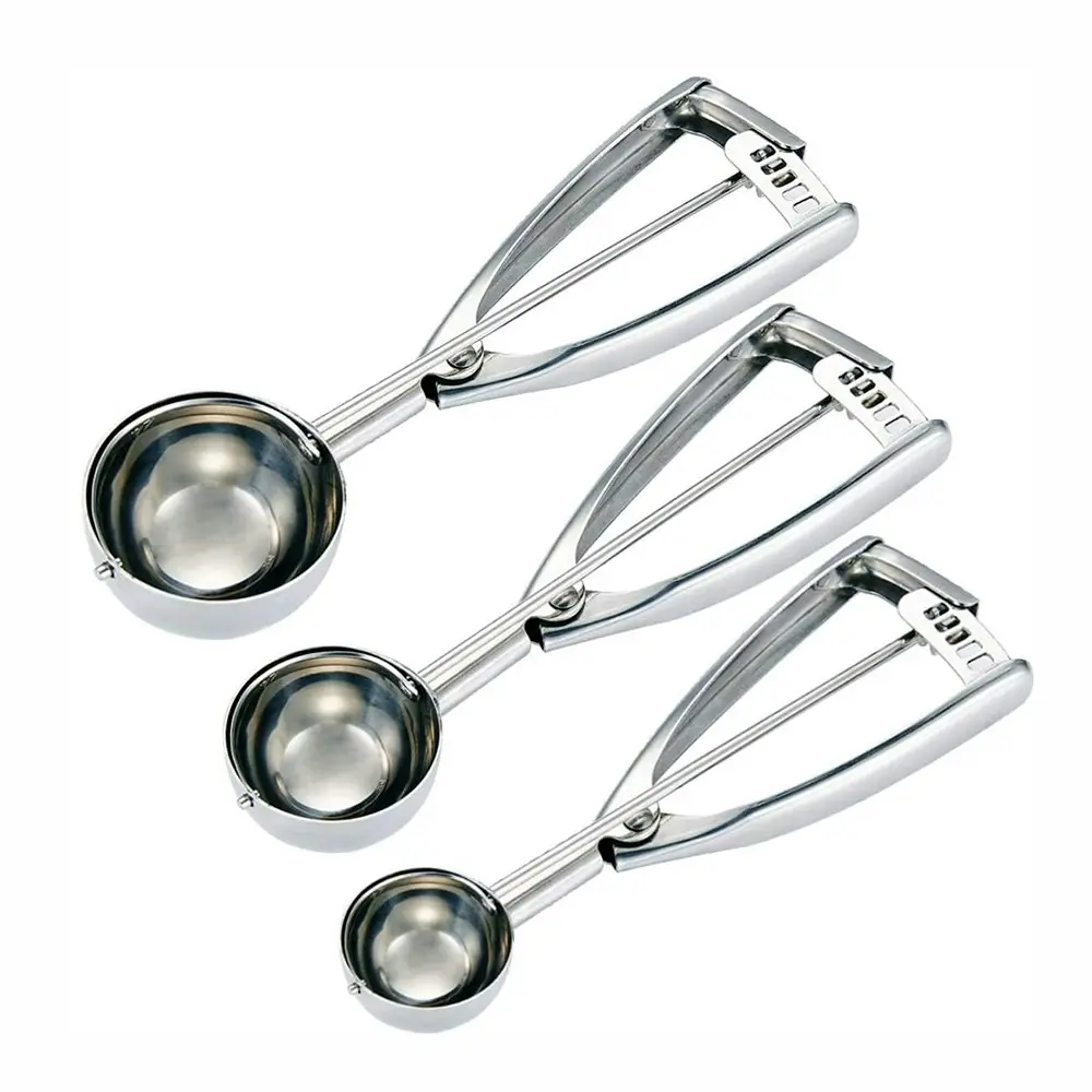 3 pack Stainless steel ice cream spoon fruit scoop - Home & Garden