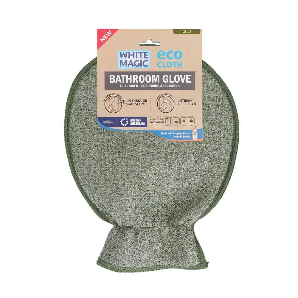 Eco Cloth Bathroom Glove Surface Cleaner Dual Sided Dirt/Grime Scrubber Olive - Home & Garden