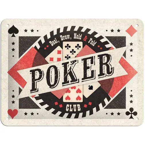 Nostalgic Art 15x20cm Small Wall Hanging Metal Sign Poker Home/Office Cafe Decor - Home & Garden