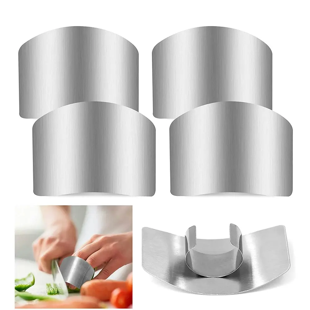 4pcs Stainless steel vegetable cutting hand guard kitchen finger protector - Home & Garden