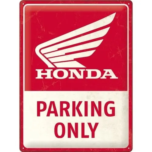 Nostalgic Art Large Sign 30x40cm Metal Wall Hanging Decor Honda MC Parking Only - Home & Garden