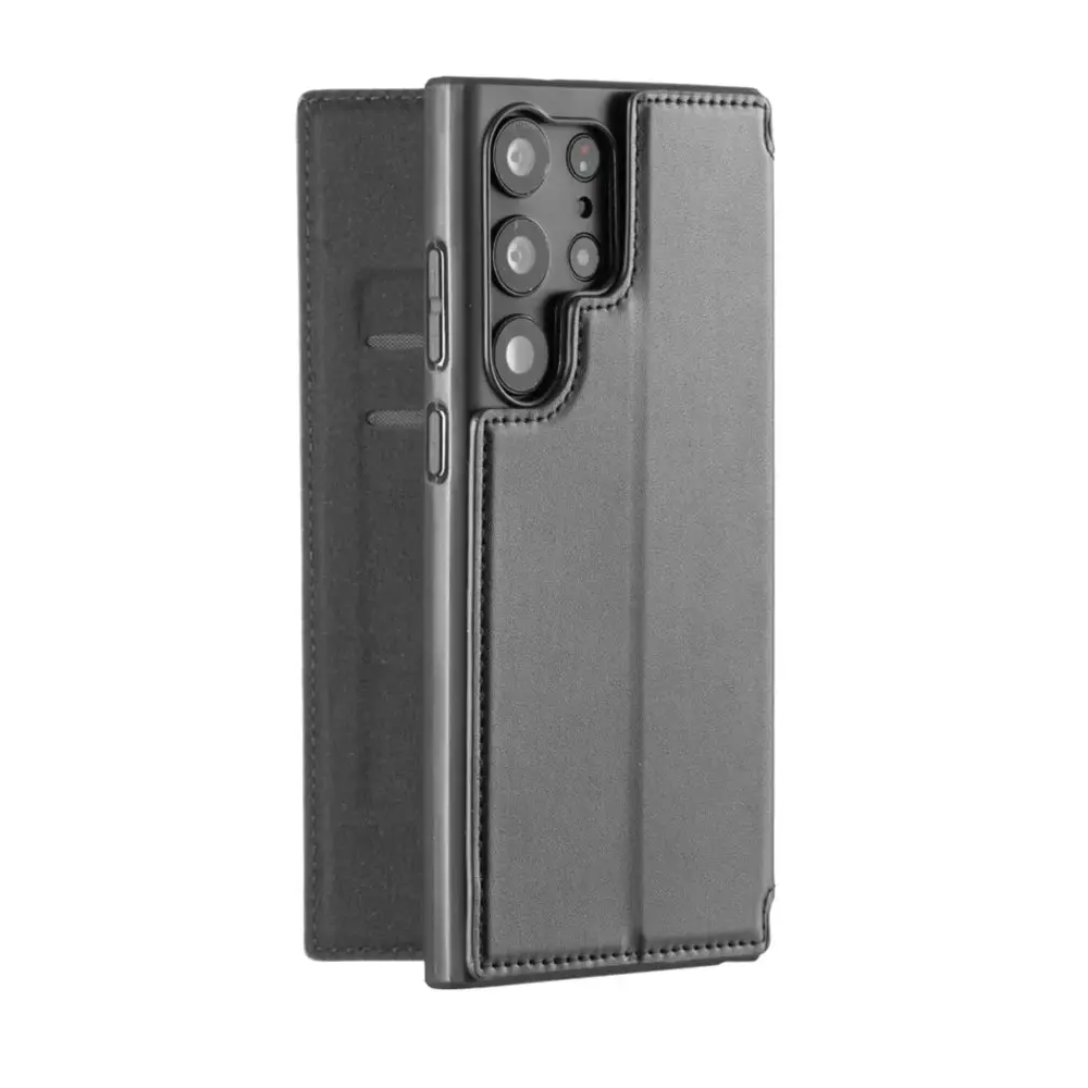 3sixT 6.8in Samsung Galaxy S23 2023 Ultra SlimFolio Flip Wallet Phone Case Black - Electronics