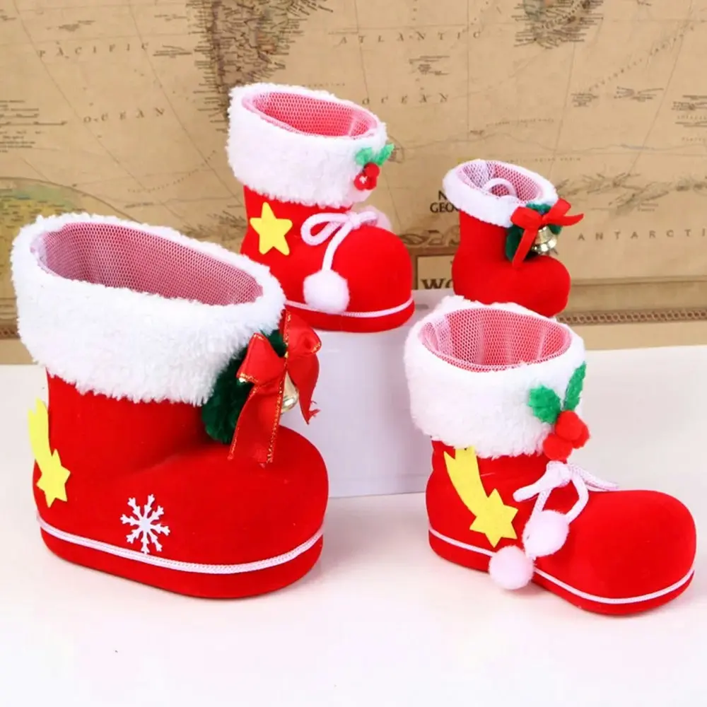 4 Pack Christmas Candy Boots Xmas Tree Decoration Ornaments Candy Bag Gift Bags - Home & Garden