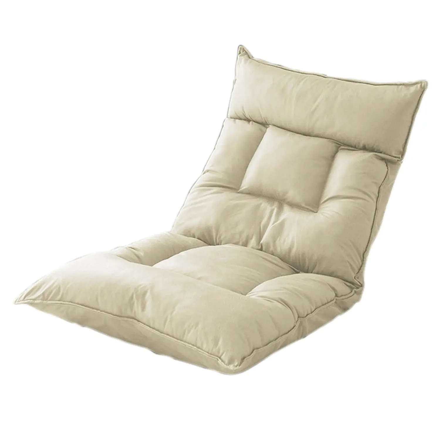 Foret Cushion Floor Seat Recliner Futon Bed Soft Lounge Chair Living Room Beige - Furniture
