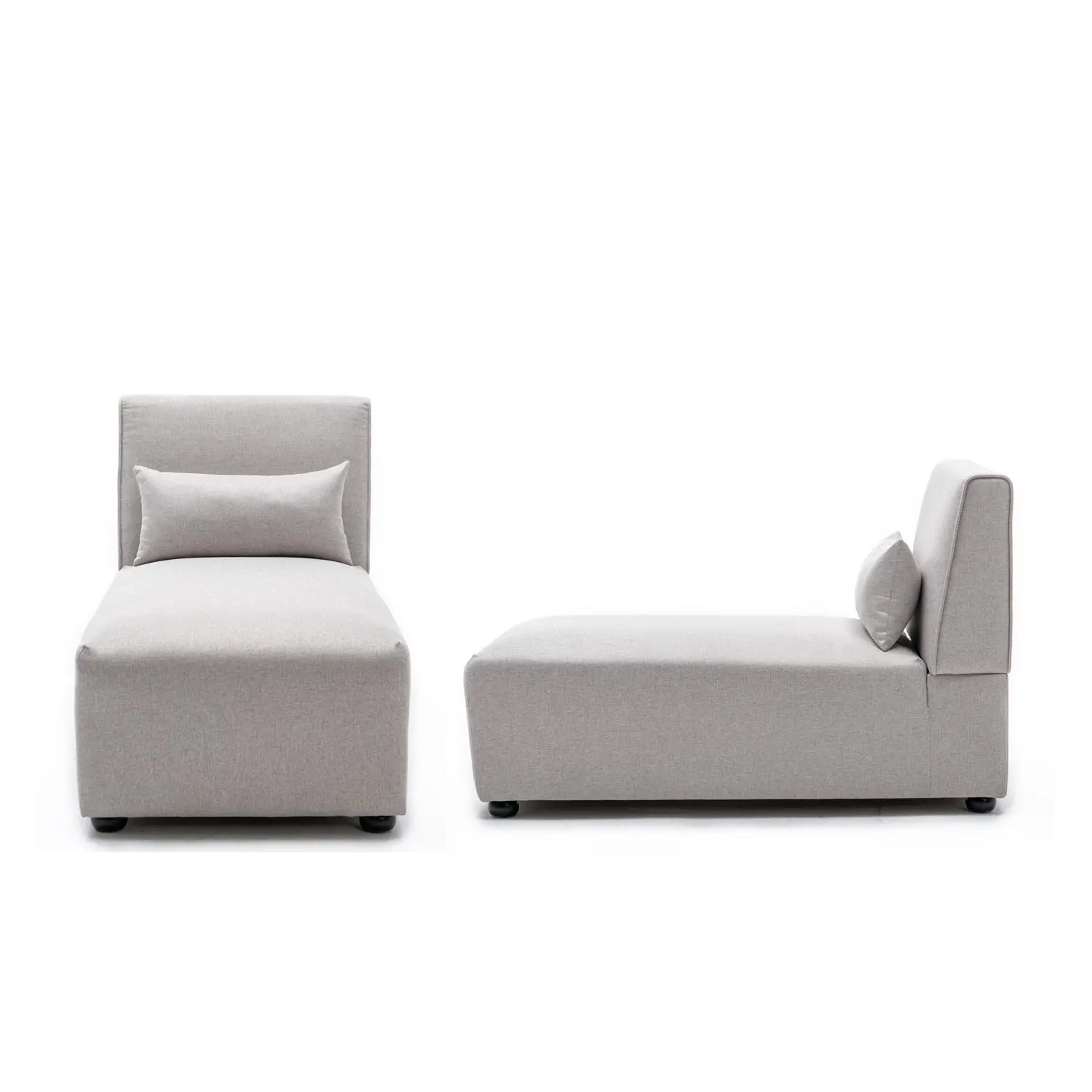 Foret 1pc Sofa Modular Extension Lounge Couch Fabric Long Seater Chaise Beige - Furniture