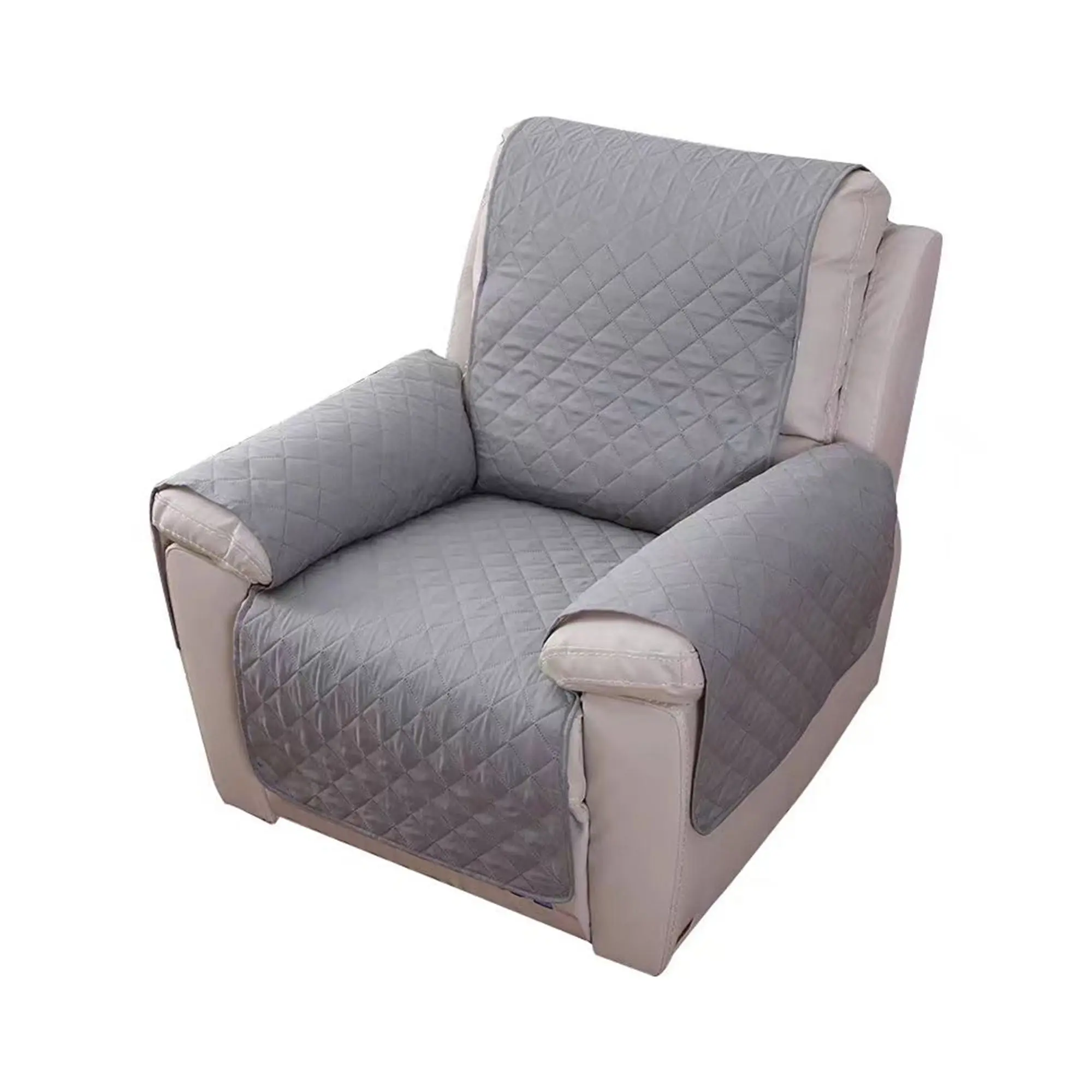 Salesbay 1 Seater Pet Sofa Cover Couch Lounge Slipcovers Quilted Protector Grey - Home & Garden