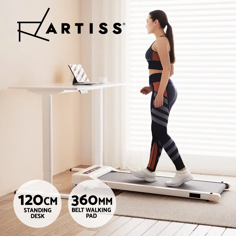 Artiss Treadmill with 120cm Automatic Standing Desk Electric Walking Pad - Furniture