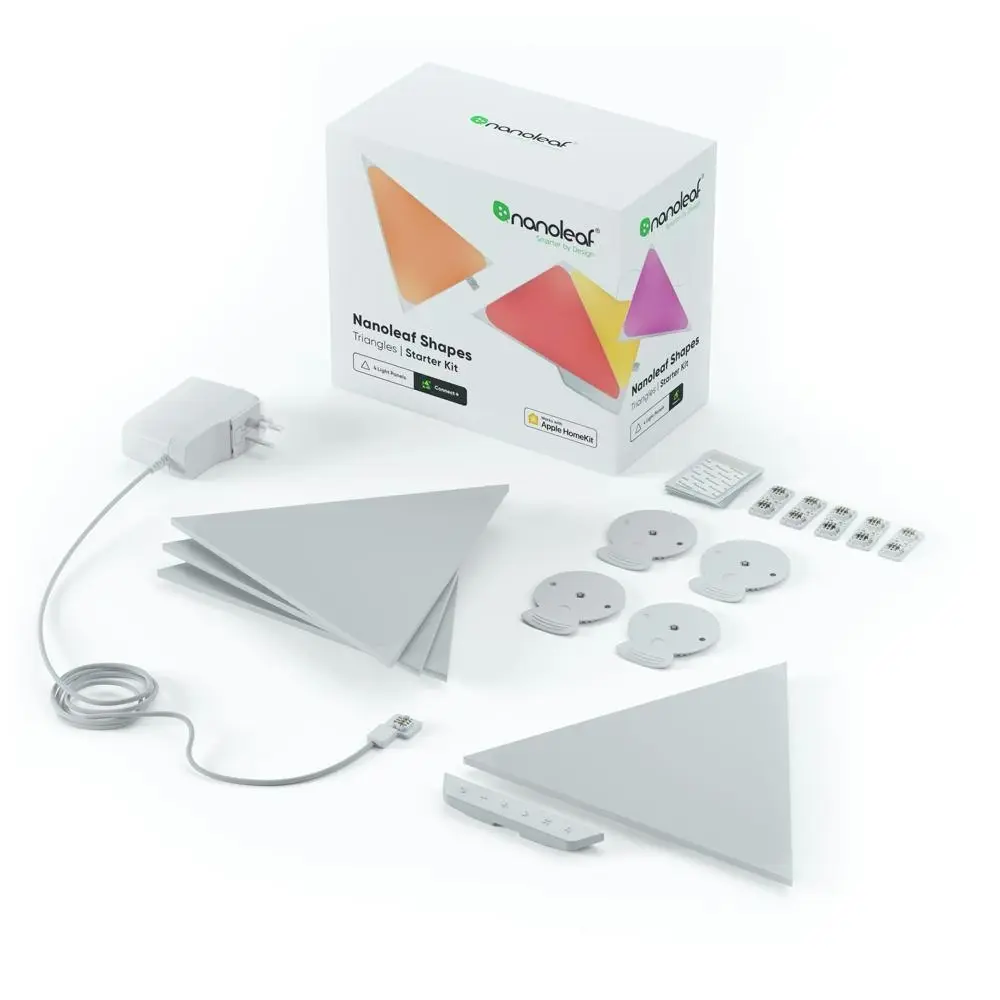 Nanoleaf Shapes Triangles Starter Kit Wall Mounted 4 Light Panels App Control - Home & Garden