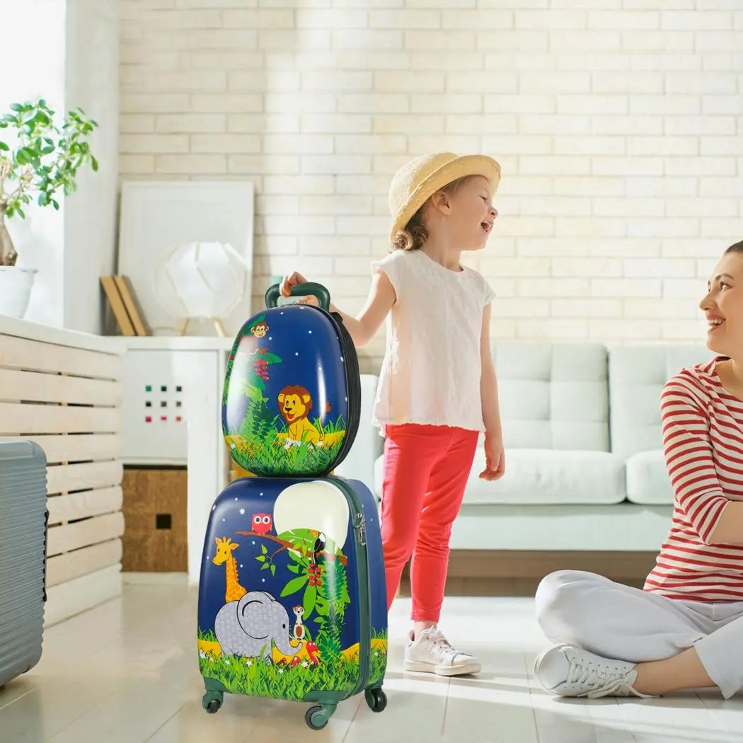 BoPeep 16''13'' 2Pcs Kids Luggage Set Travel Suitcase Child Bag Backpack Jungle - Fashion