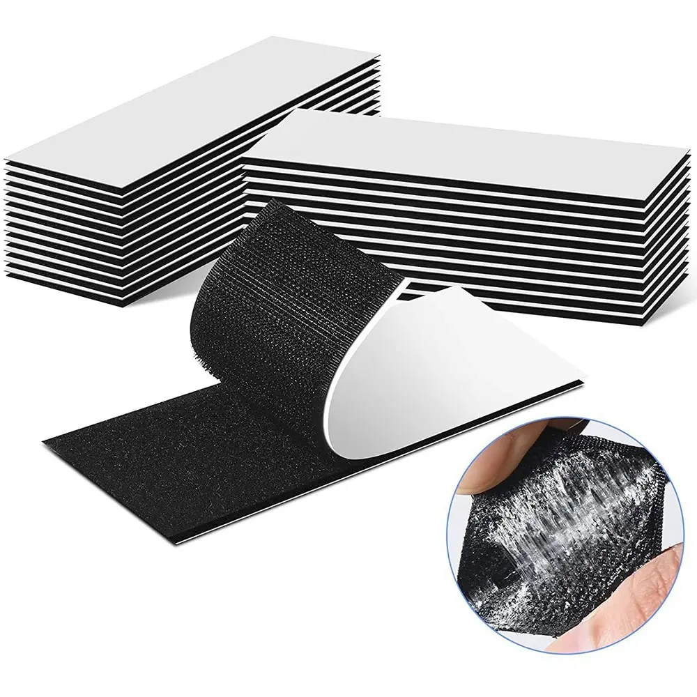 20Pcs Small Sticky Strips With Adhesive Hook and Loop Fasteners For Home Office - Home & Garden
